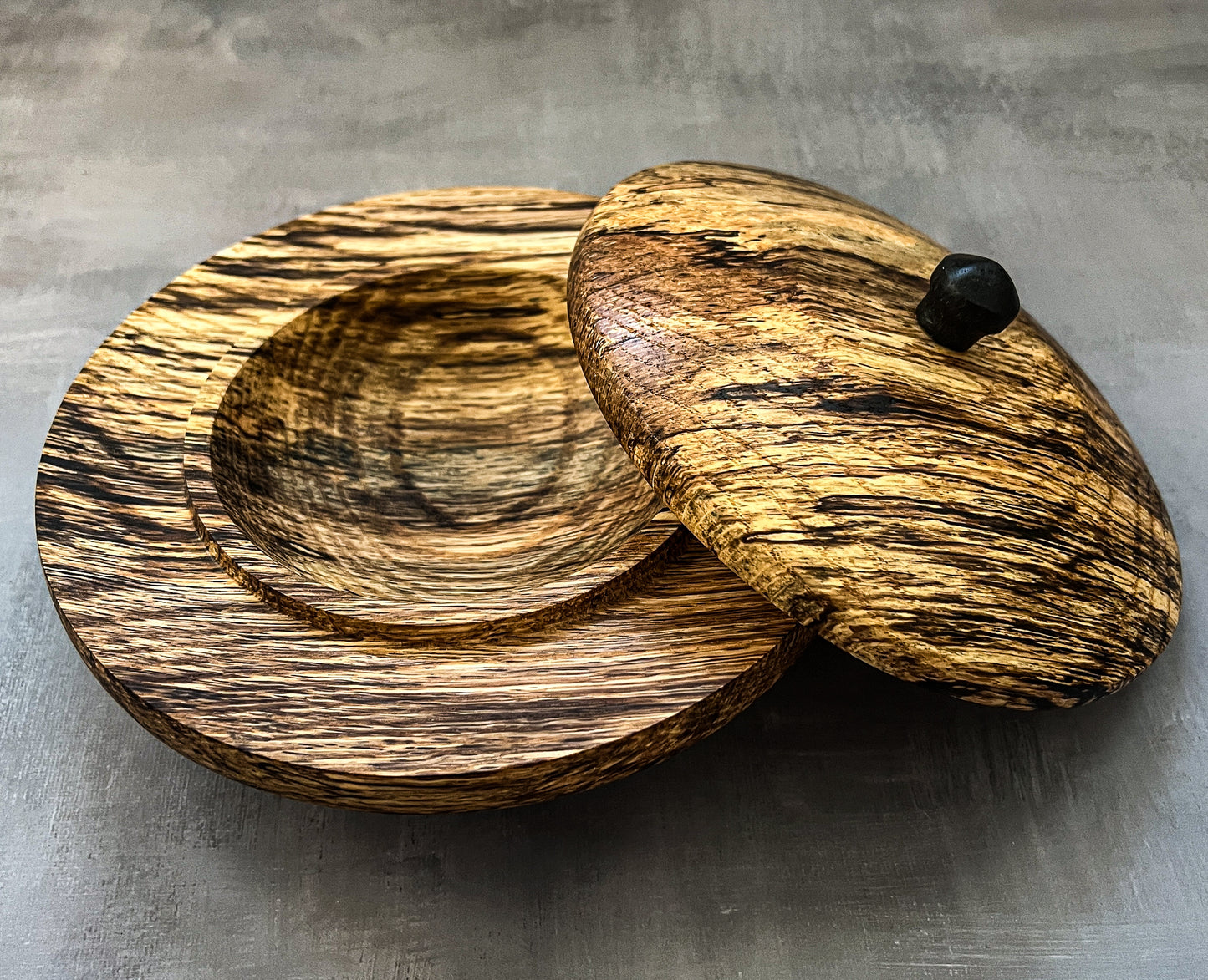 Spalted White Oak Lidded Catch-All Bowl