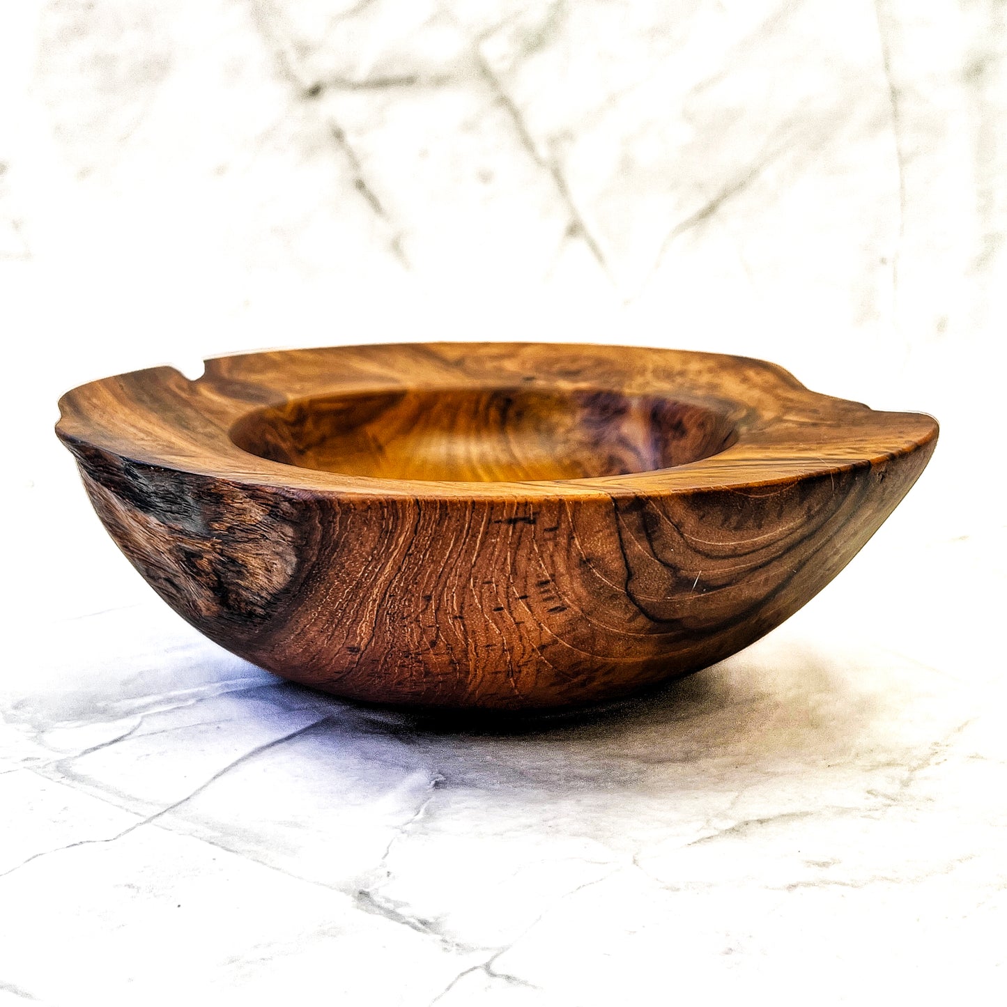 Exotic Indonesian Acacia Wood Catch-All Bowl
