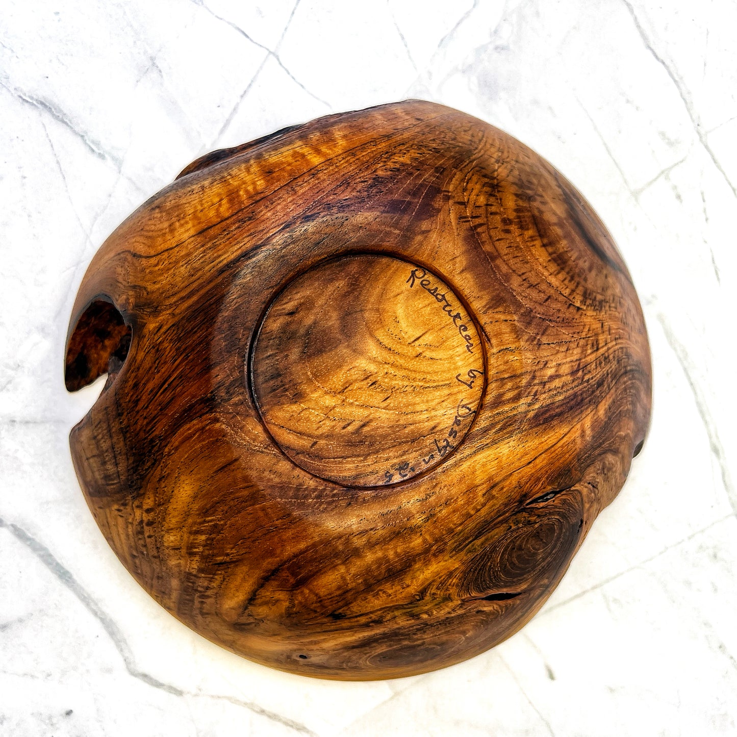 Exotic Indonesian Acacia Wood Catch-All Bowl