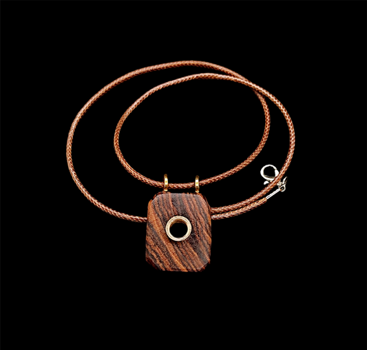 Bocote and Brass Pendant Necklace