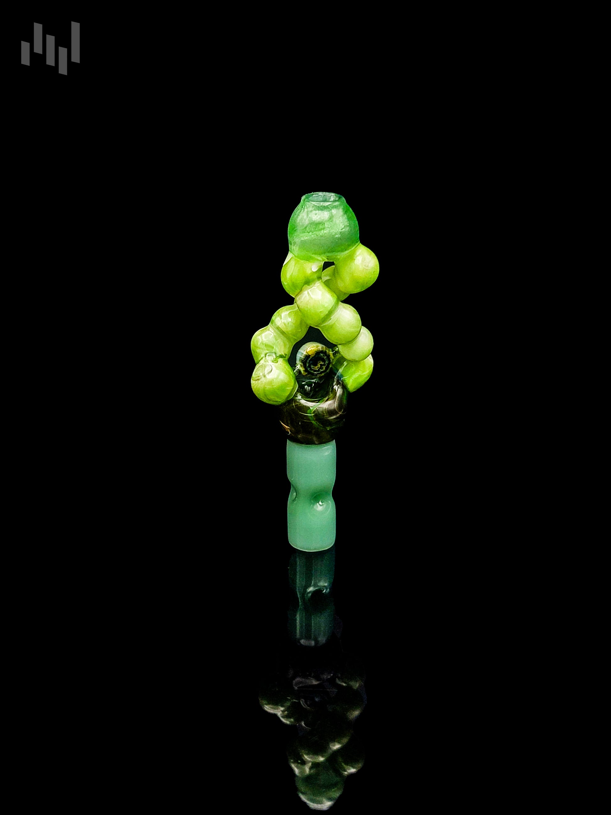 Image of the tinymight stem by Napglass in a green color with globules and green accents