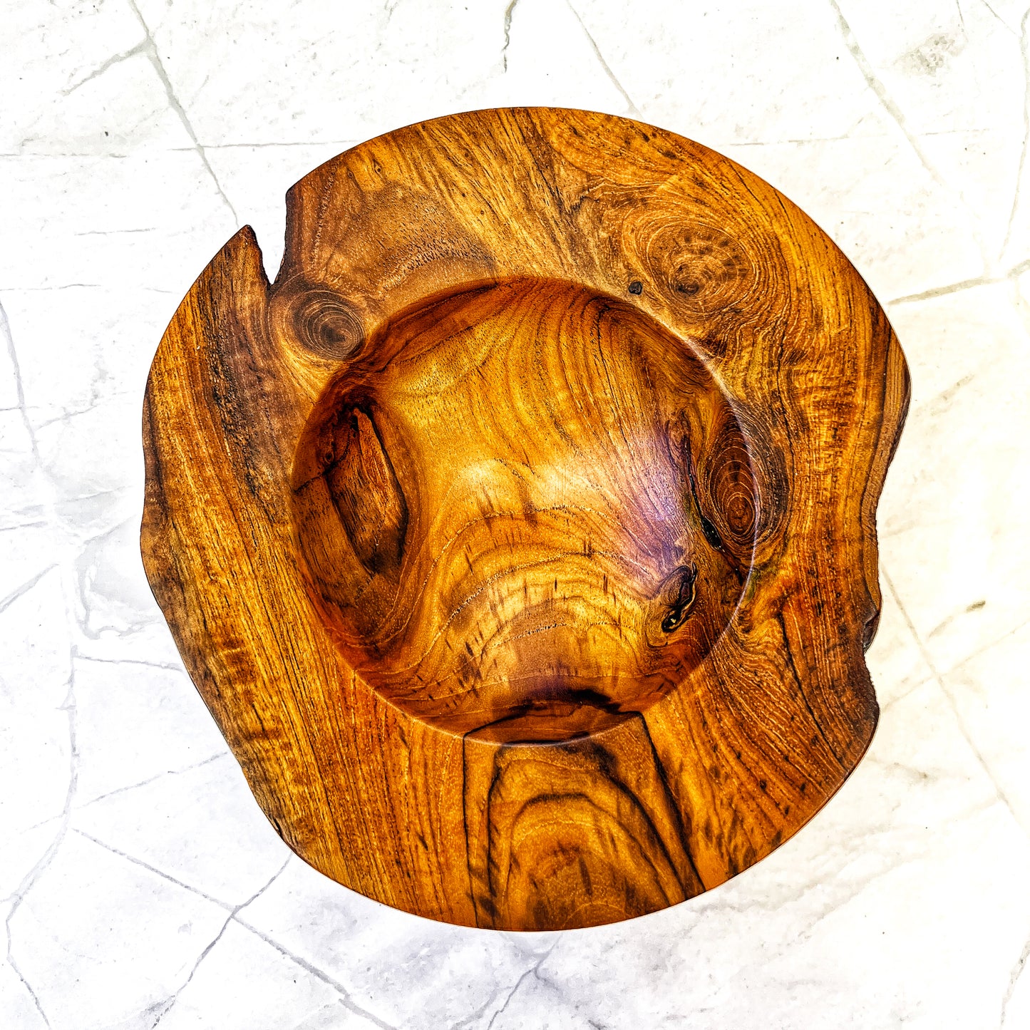 Exotic Indonesian Acacia Wood Catch-All Bowl